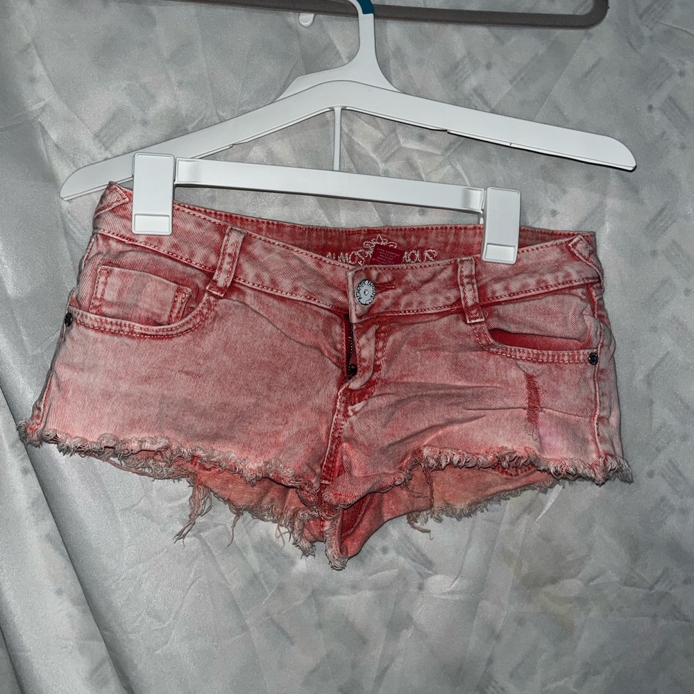 Pink jean shorts